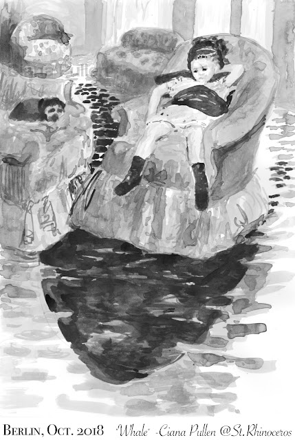 Inktober 2018 day 12 "Whale" by Ciana Pullen / St. Rhinocéros Inktober 2018 day 12 "Whale" by Ciana Pullen / St. Rhinocéros