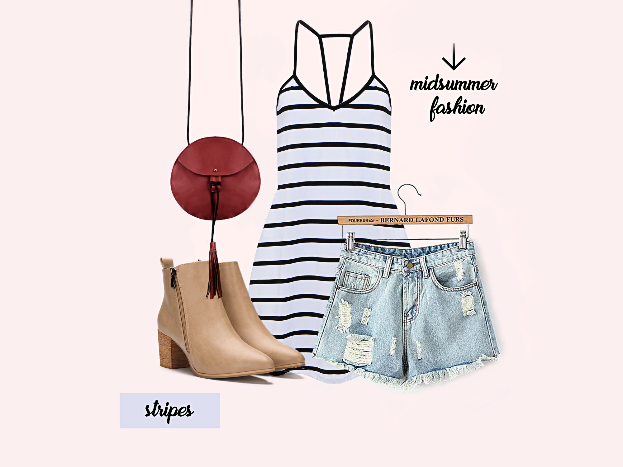 fashion collage featuring a trendy summer look