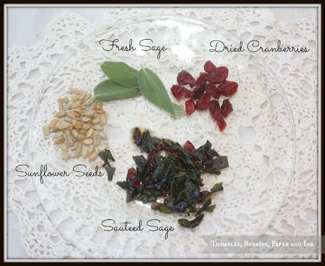 Thimbles, Bobbins, Paper and Ink Sauteed Sage and Sunflower Seed Salad