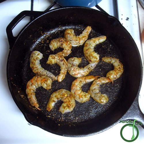 Morsels of Life - Shrimp Cole Slaw Step 3 - Add in shrimp, and cook until done.