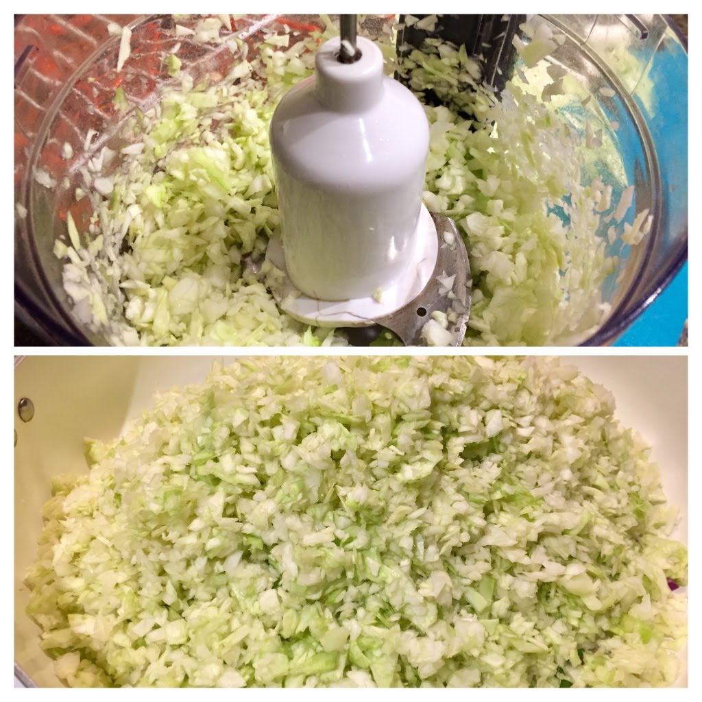 CHOPPING CABBAGE IN THE CHOPPER