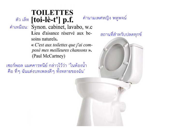 ChezMadameb: เรียนรู้ศัพท์และสำนวนการเข้าห้องสุขา (les toilettes) Chezmadameb: เรียนรู้ศัพท์และสำนวนการเข้าห้องสุขา (Les Toilettes)