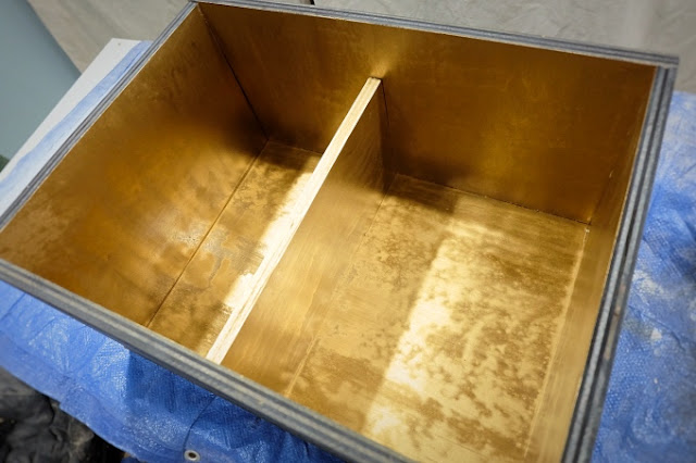 Rustoleum gold paint inside cabinet