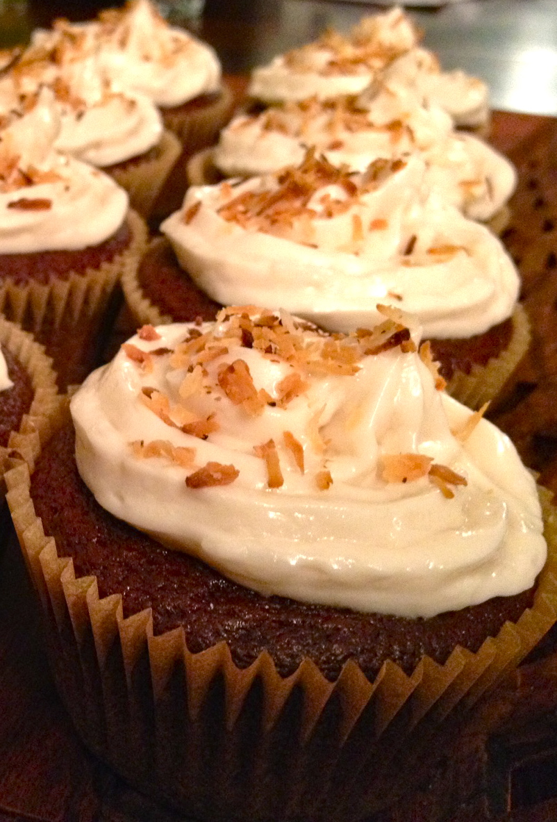 Evolve Vegan Chocolate Kahlua Cupcakes with Coconut Frosting
