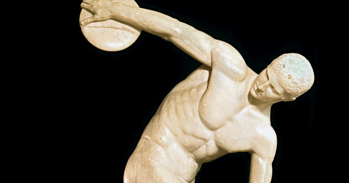 Дискобол скульптура древней Греции.