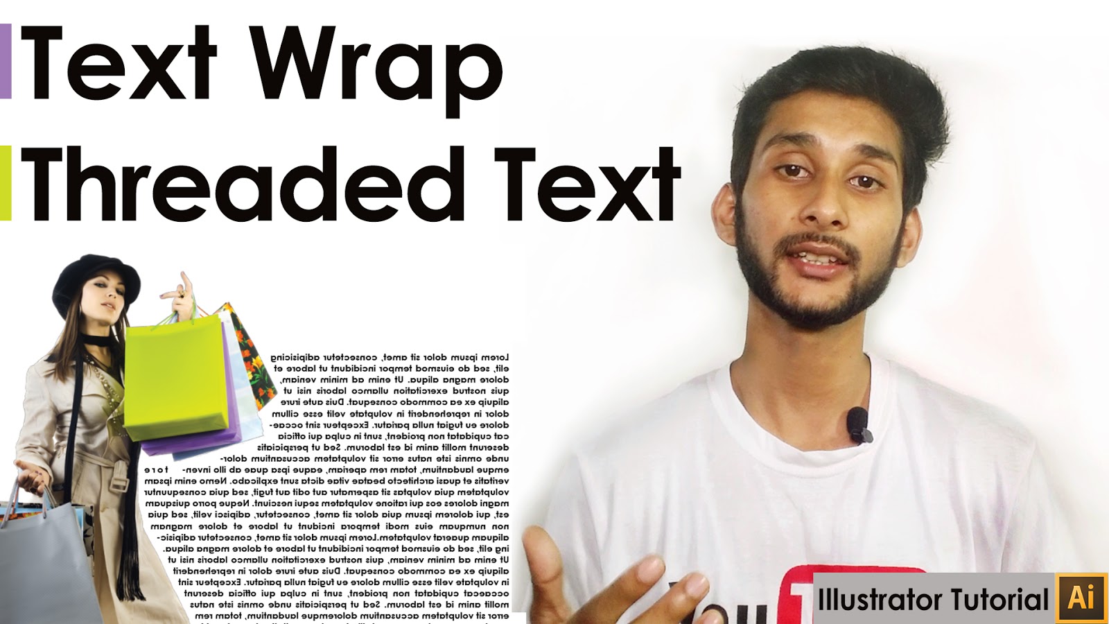 How To Wrapping Text Image Threaded Text In Illustrator CC Graphic