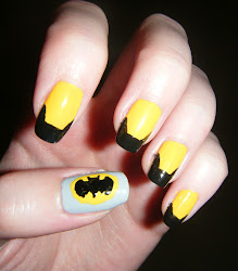 batman nails nail designs bodacious symbol yellow thumbnail cowl grey single