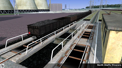 Fastline Simulation - North Staffs Minerals: 24T mineral wagons are discharged over the coal drops at Meaford Power Station in North Staffs Minerals a route for RailWorks Train Simulator 2012.