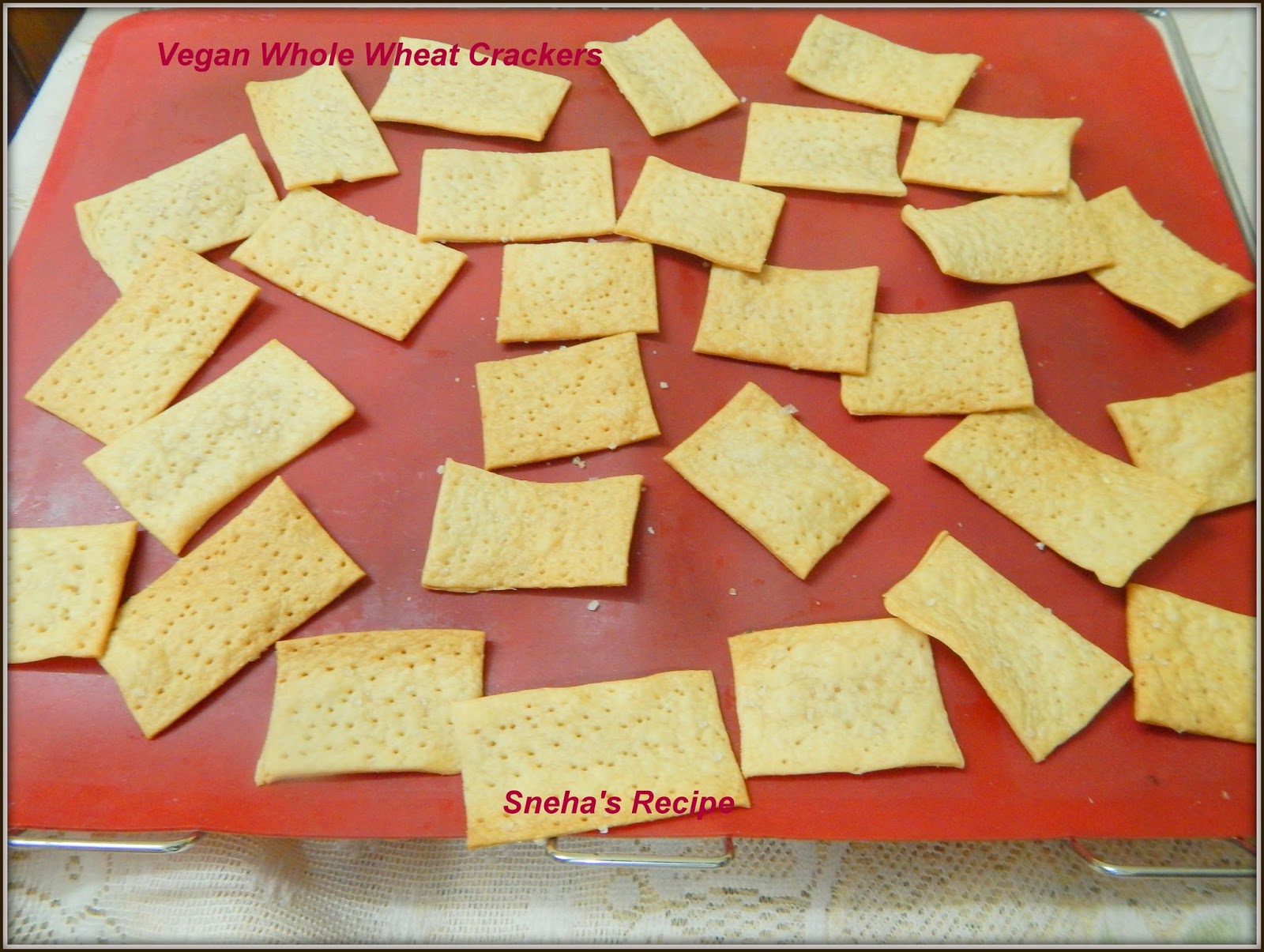 Vegan Whole Wheat CrackersBreadBakers Sneha's Recipe