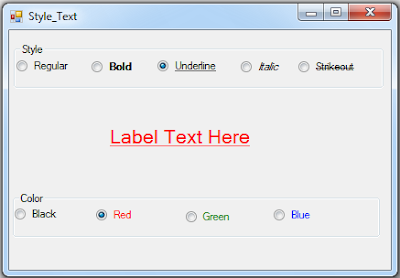 vb.net text font style and color