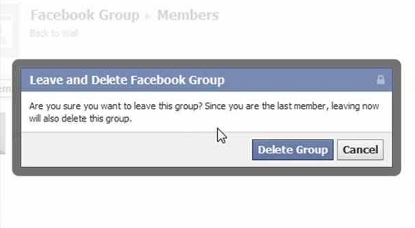 Leave and Delete Facebook Group