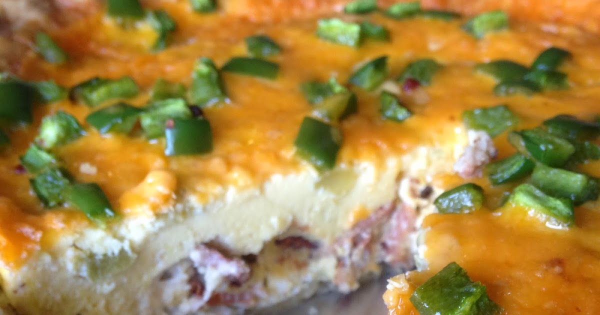 Goat Cheese and Peaches: Bacon and Green Chile Quiche