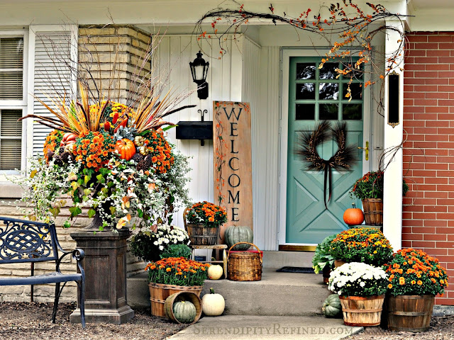 Container Decorating Fall Porches