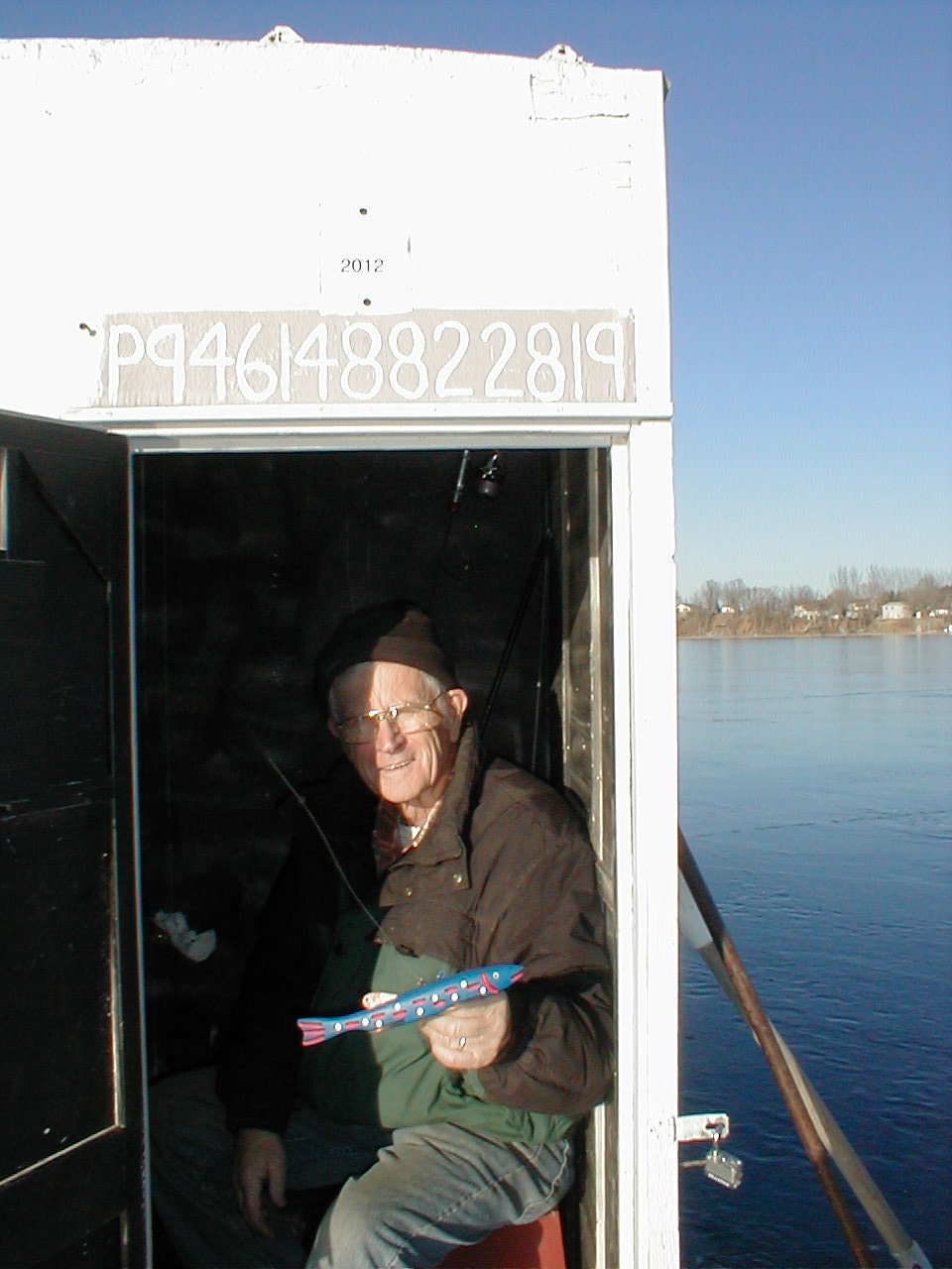 Jay McEvers Fish Decoys First Day on the ice. 201112 Minnesota Pike
