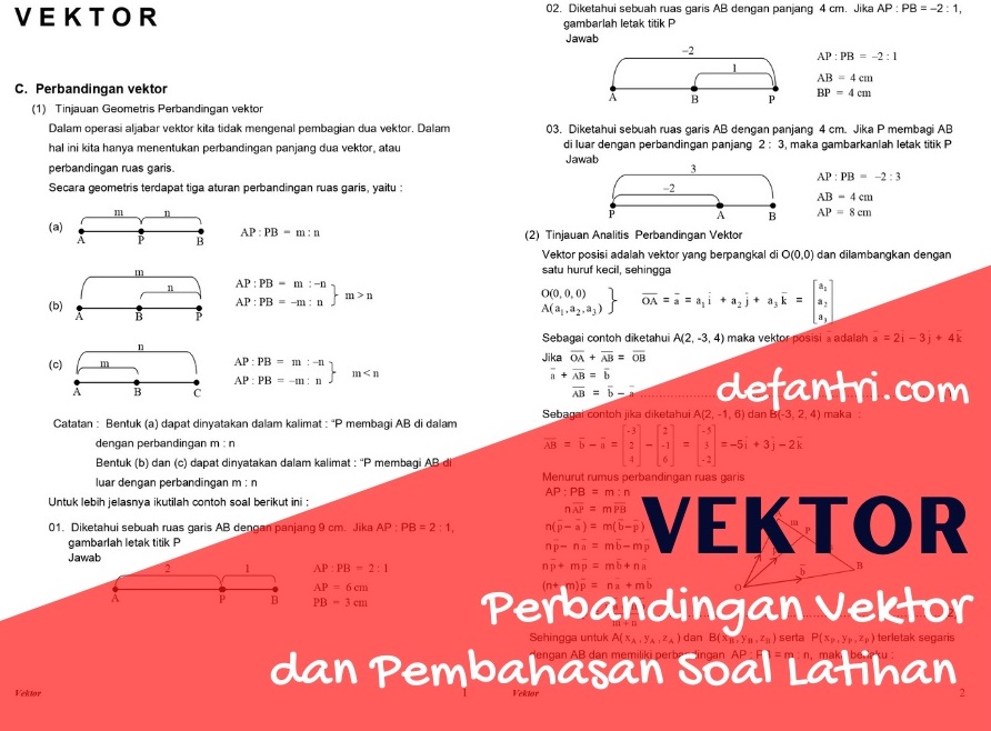 Matematika Dasar SMA: Soal Latihan dan Pembahasan Perbandingan Vektor Matematika Dasar SMA: Soal Latihan dan Pembahasan Perbandingan Vektor