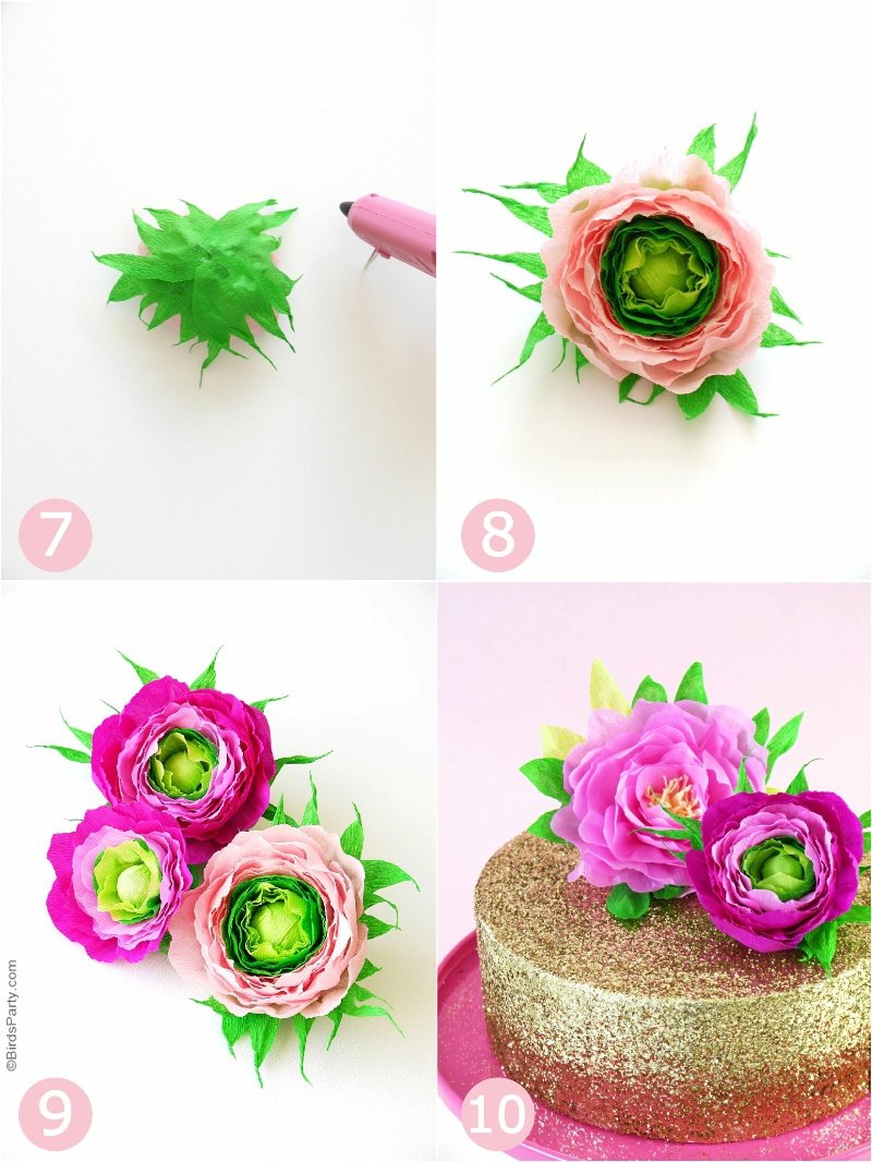 diy paper flower cake toppers party ideas party printables blog paper flower directions