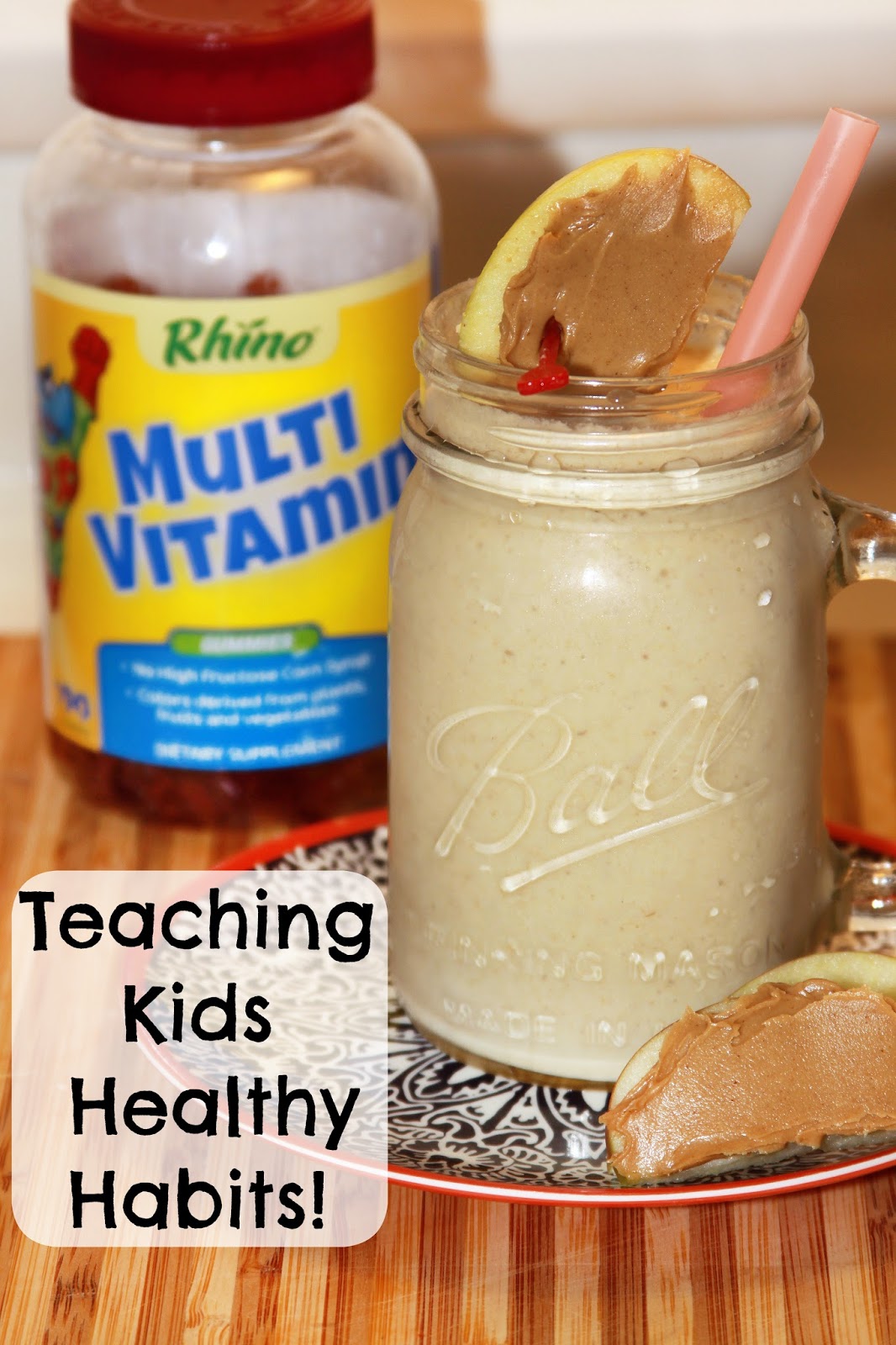 For the Love of Food Apple and Peanut Butter Smoothies & Teaching Healthy Habits with Rhino