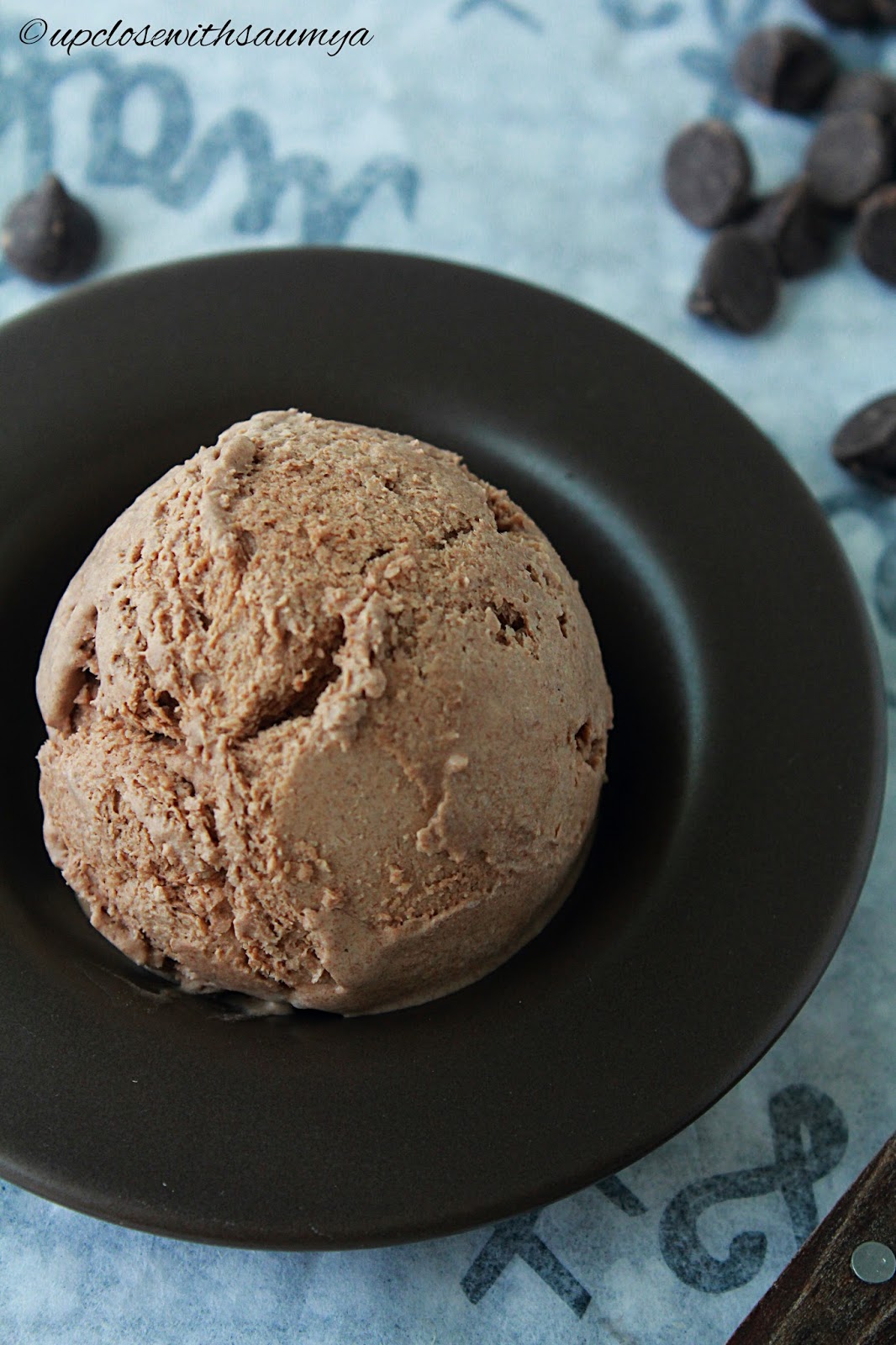 UpclosewithSaumya Homemade Eggless Chocolate Ice cream