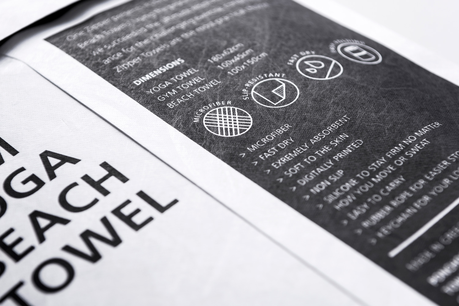 Onezipper towel Packaging Of The World