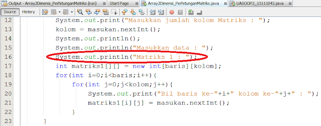 Tutorial : Penjumlahan 2 Buah Matriks pada bahasa pemograman java netbeans