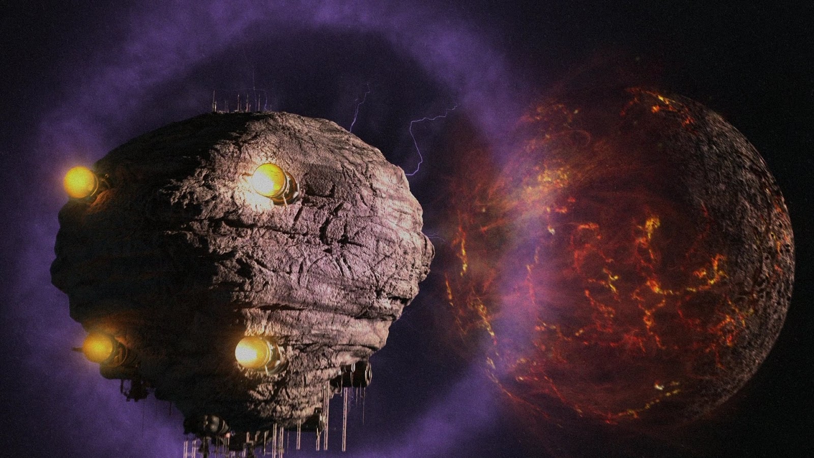 Collision. Столкновение планет в космосе. Космос. Collision. Две планеты.