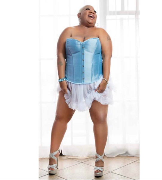 American comedienne, Luenell Campbell posed semi-nude for the April issue o...