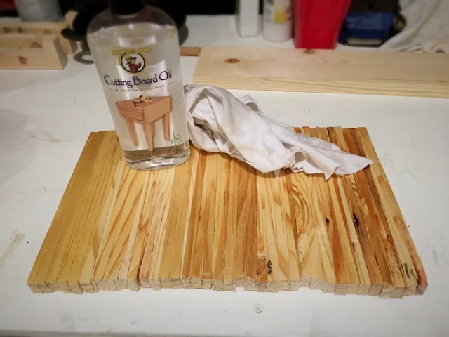 sealing wood shims with butcher block oil