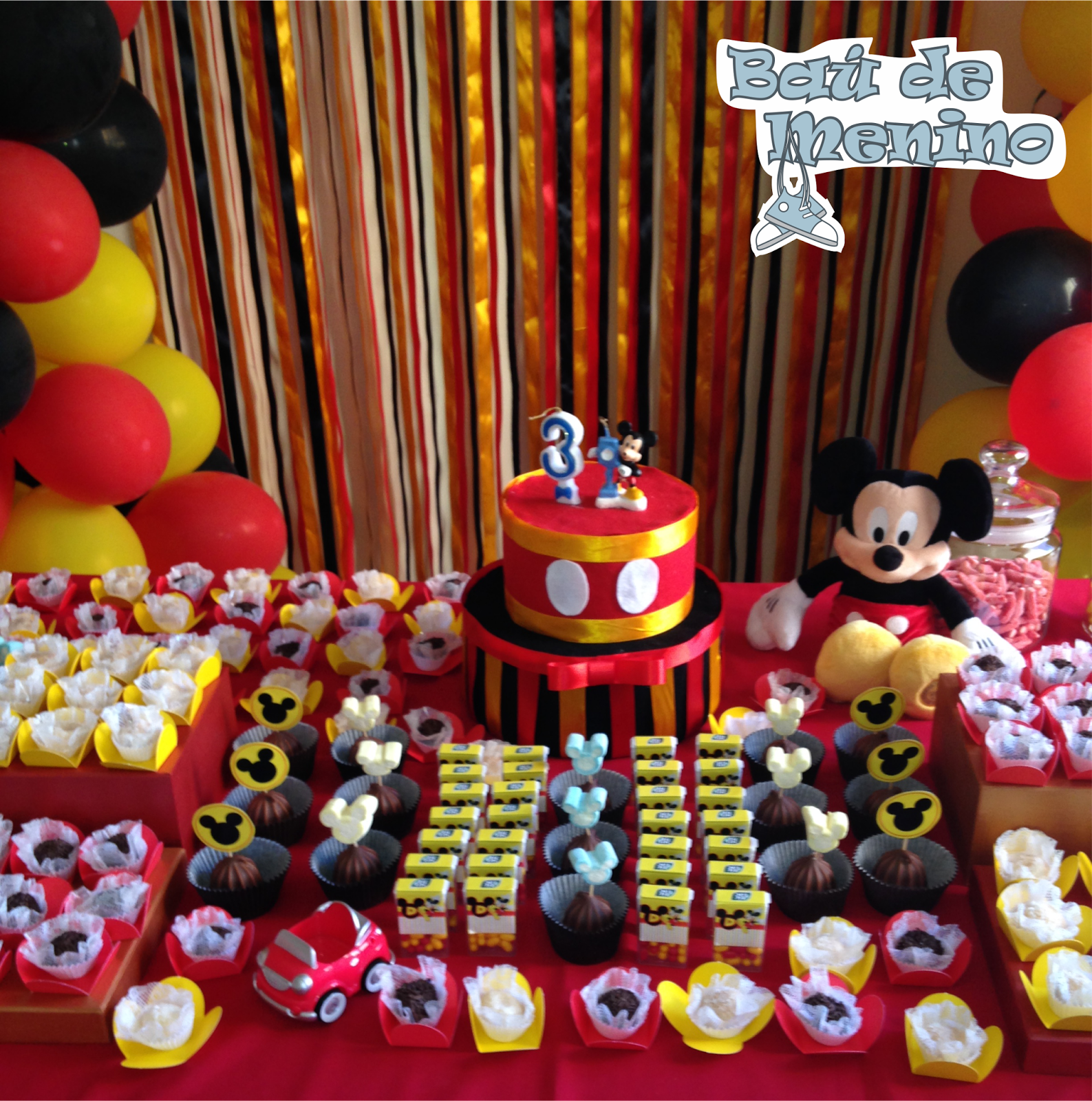 Decorative Won Elasticity Festa Mickey - 3 anos do Daniel - Baú de Menino