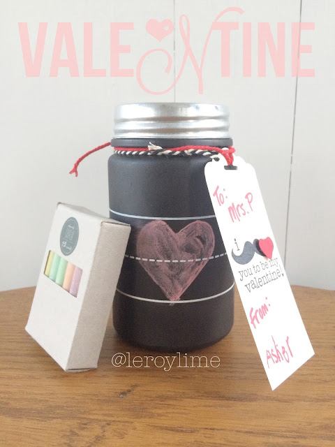 Teacher Valentine's Day Gifts - Chalkboard Jars - LeroyLime