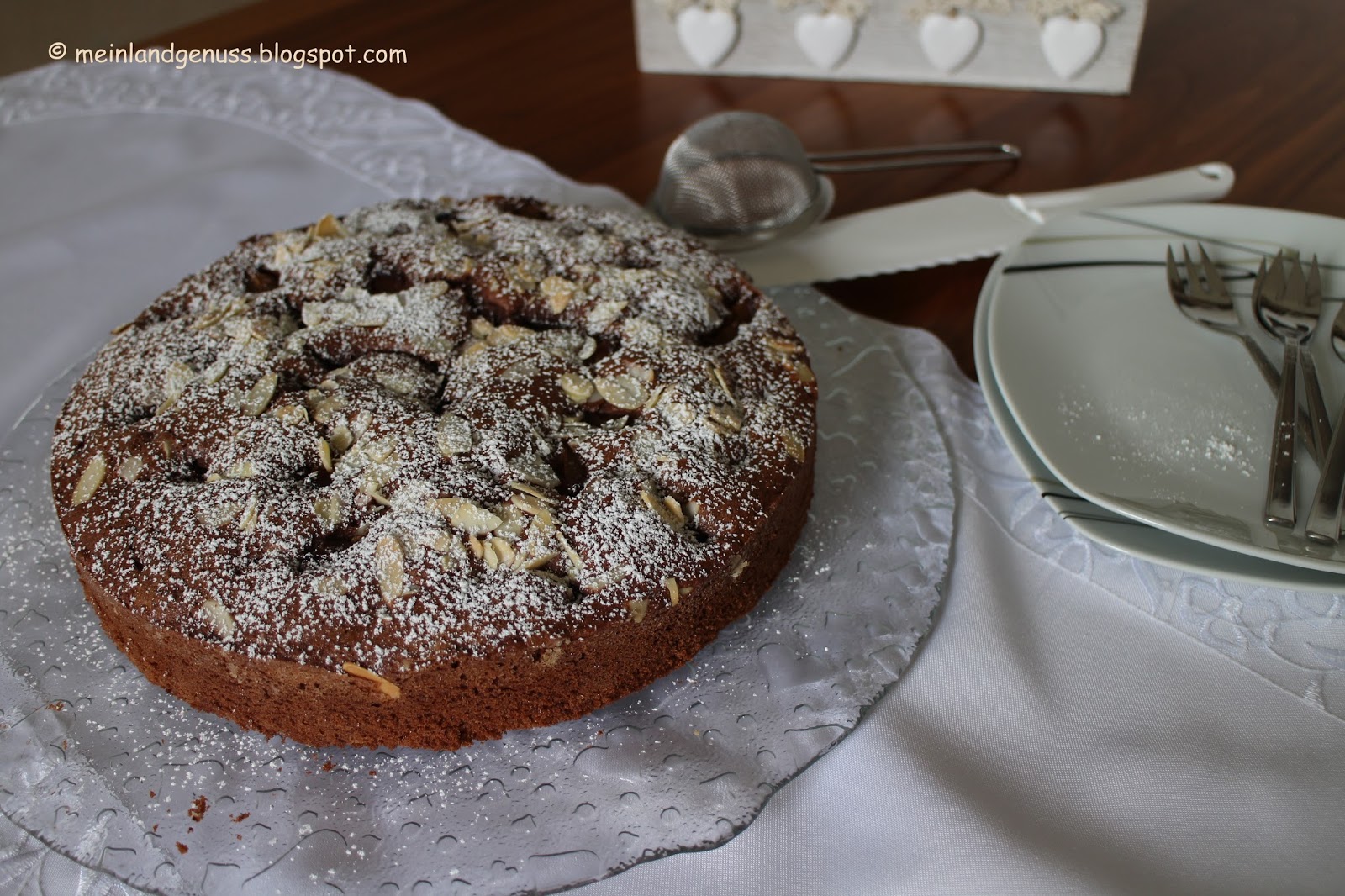 mein Land und Gartengenuss : Zwetschgen-Schoko-Kuchen