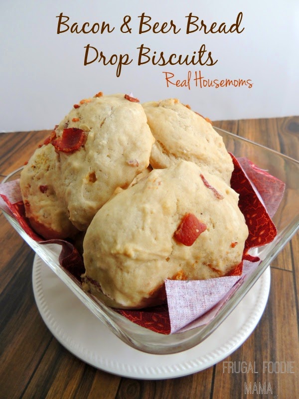 Bacon and Beer Bread Drop Biscuits via thefrugalfoodiemama.com for Real Housemoms