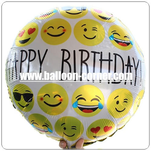Balon Foil Happy Birthday Emoji / Balon Foil HBD Emoji