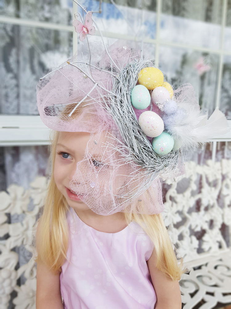 How to make a Pretty Birds Nest Easter Parade Hat, full Picture