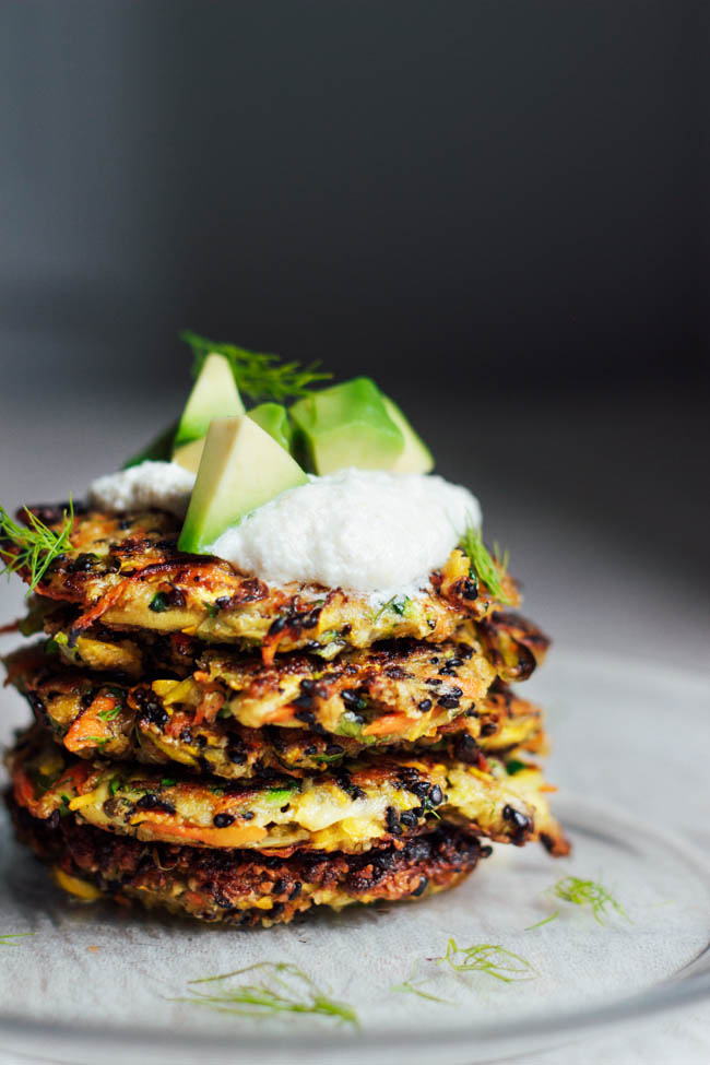 Wholehearted Eats : Zucchini Dill Fritters with Cashew Aioli