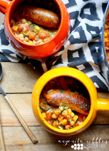 This 20 minute, one-pot Moroccan stew is packed with veggies but the star is the gluten free MOR sausages spiced with harrisa paste and bursting with chickpeas, red peppers and delicious pork!