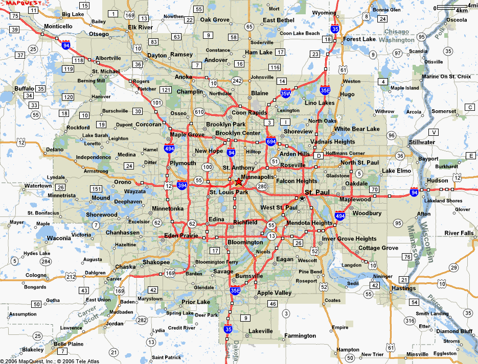 Minneapolis St Paul Metro Map - Map
