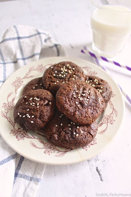 Cookies au cacao et tahini, purée de sésame (vegan et sans gluten) • Cook A Life! by Maeva