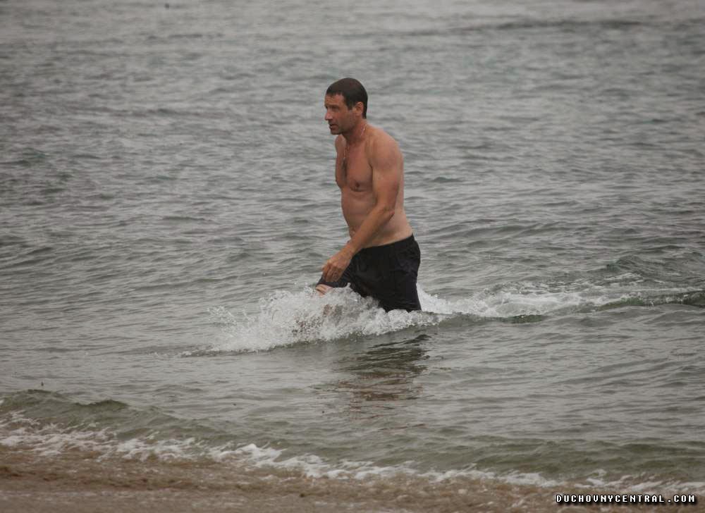 Photos David Duchovny and Téa Leoni laugh watching a cute puppy June