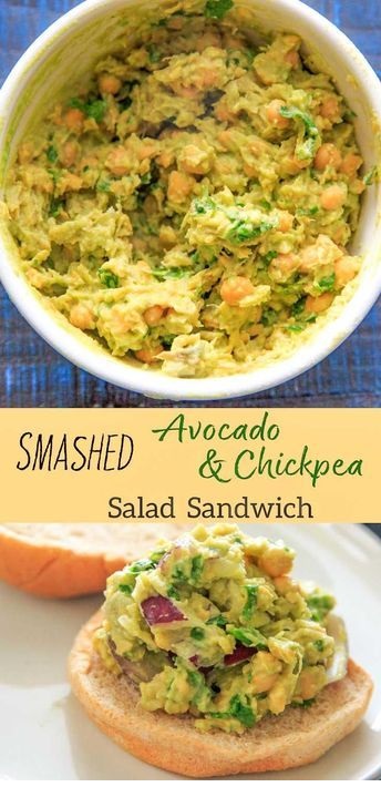 Smashed Avocado and Chickpea Salad Sandwich