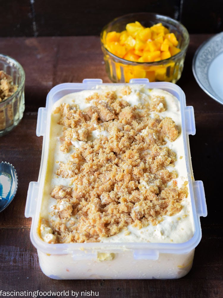 Mango and Cream cheese Ice cream (Eggless)