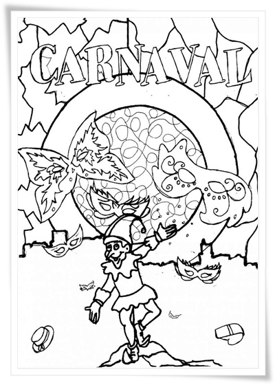 malvorlagen fasching ausdrucken