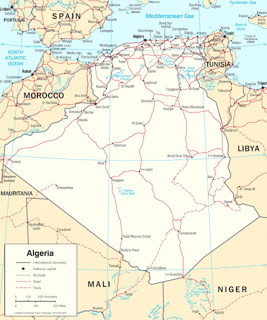 Gambar Peta Transportasi Negara Algeria