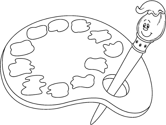 Art Palette Coloring Page Coloring Pages