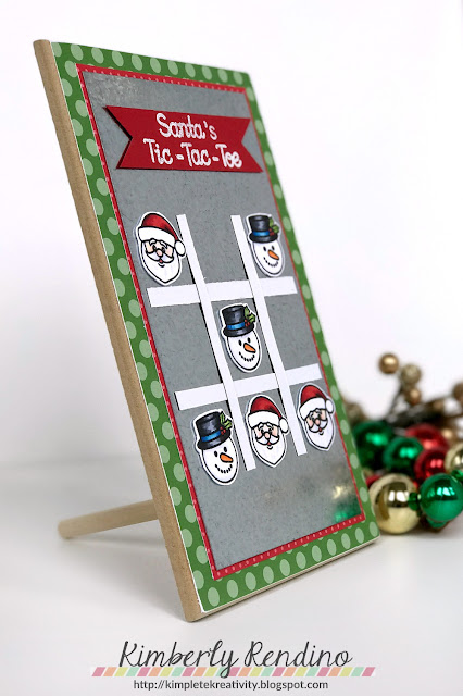 magnetic tic-tac-toe game | kimpletekreativity.blogspot.com | Sunny Studio Stamps | Christmas | holiday | santa | snowman | handmade | handmade gift | papercraft 