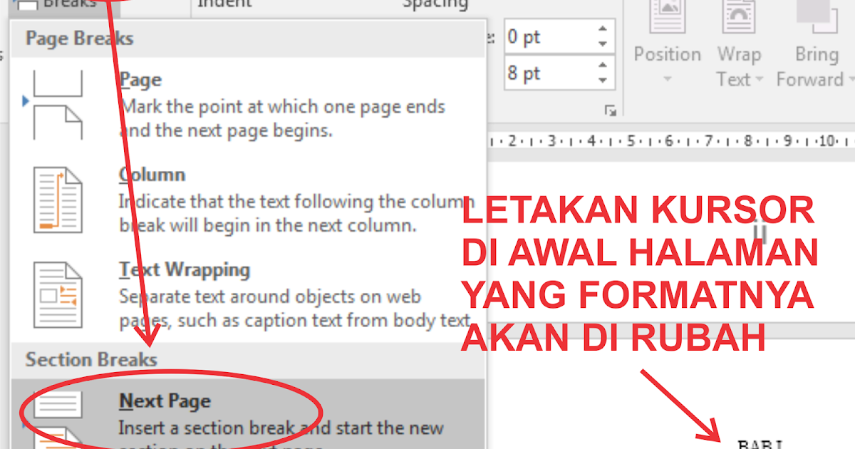Cara Mulakan Page Number Pada Page Yang Ketiga Cara