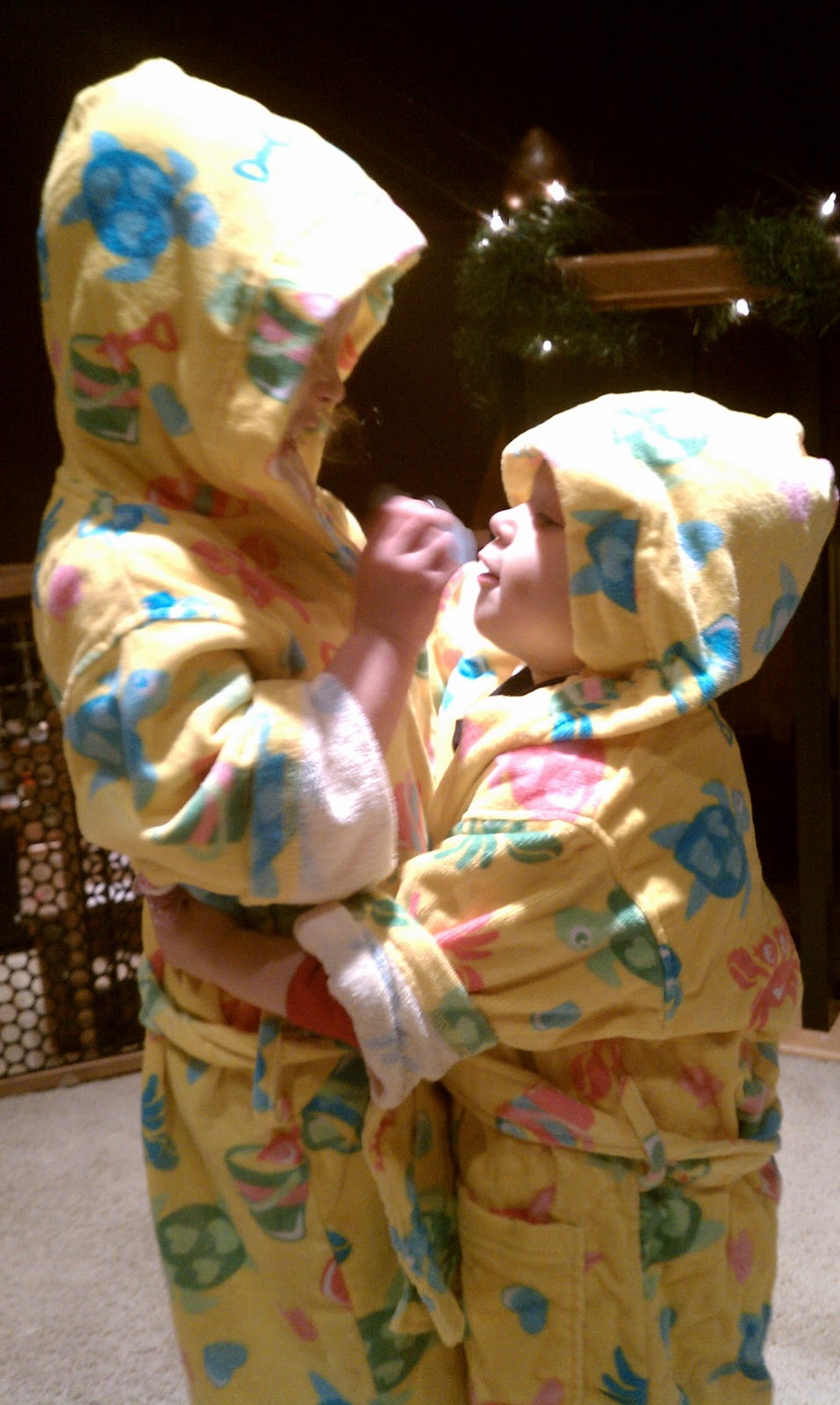 Fun With and Avery Bathrobes and Hugs