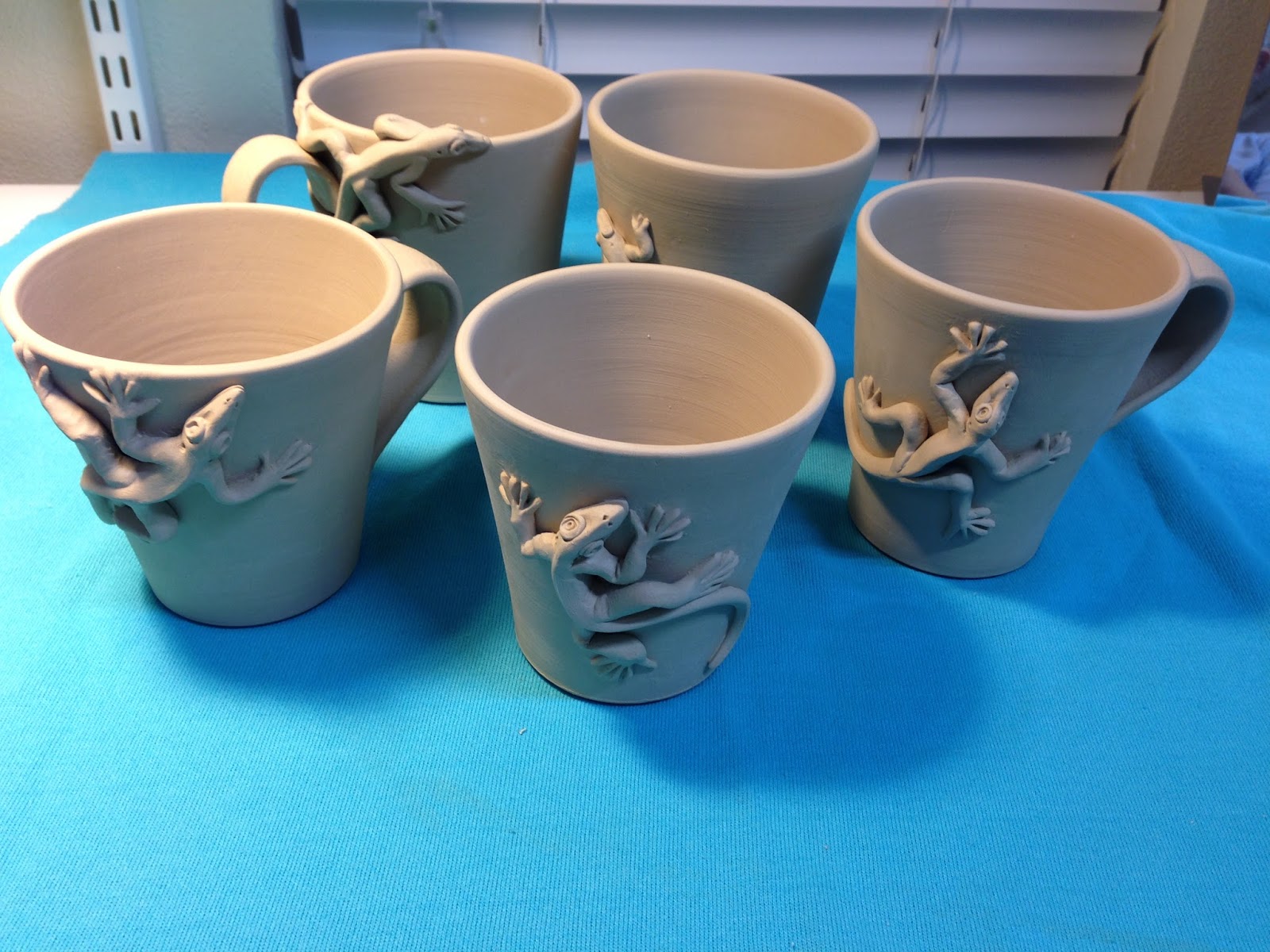 Linda Mosley Pottery Work ready for bisque