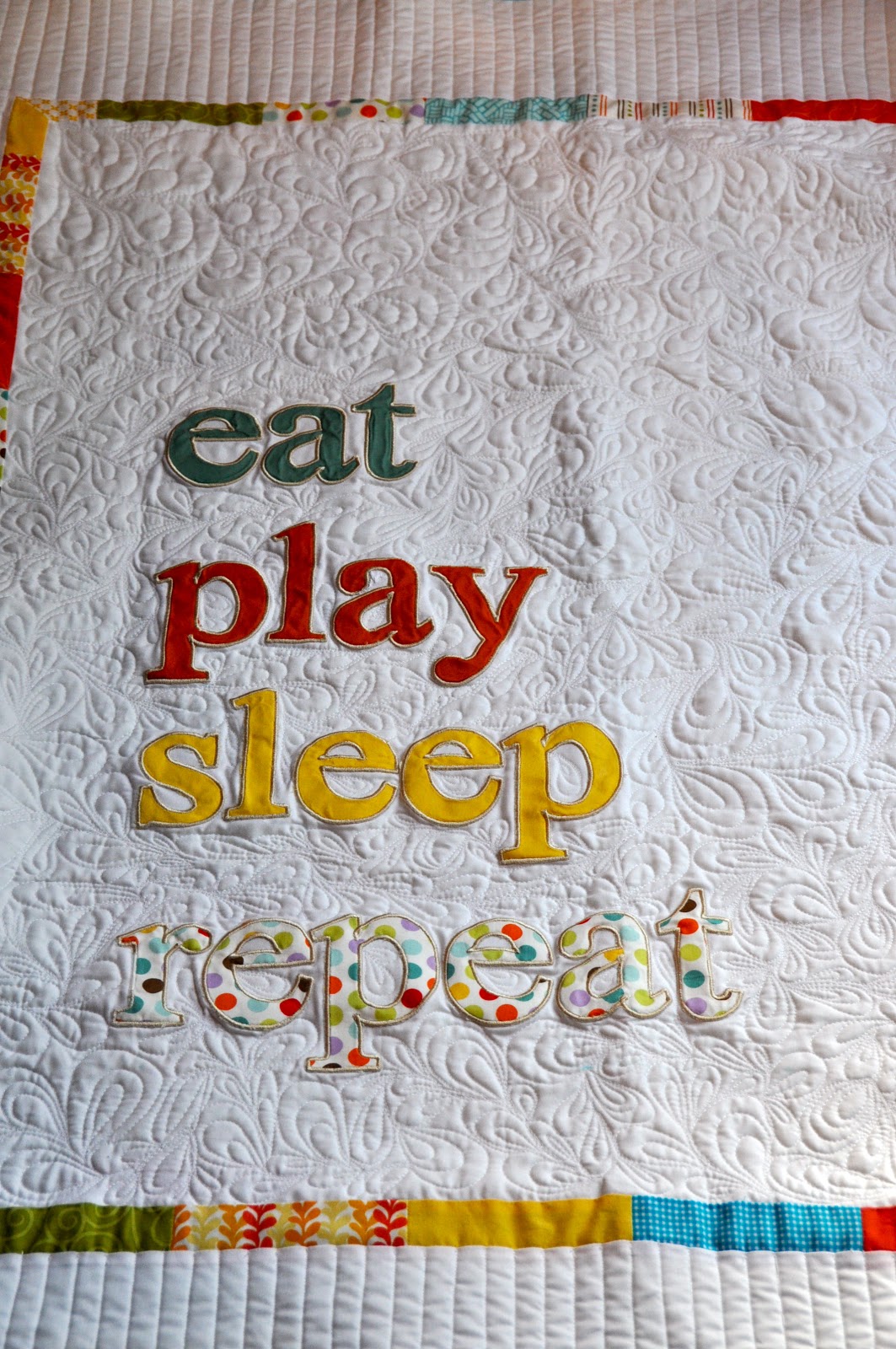 made Baby Life Quilt {eat, play, sleep}