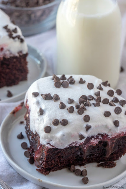 Easy recipe Cherry Black Forest Poke Cake recipe from Served Up With Love
