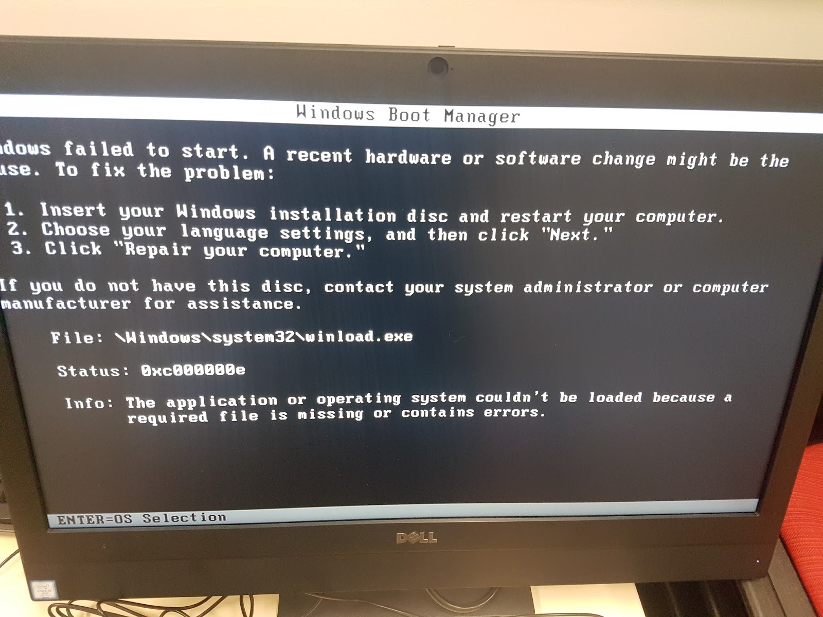 Winload efi ошибка при запуске windows 10. Exe. Winload. Exe код ошибки 0xc000000e. Windows system32 winload.